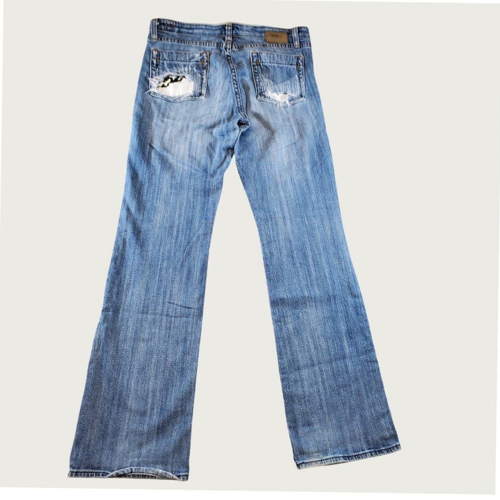 Vigoss Vintage Y2K Dragon Embroidered Low Rise Bootcut Jeans Blue 11/12